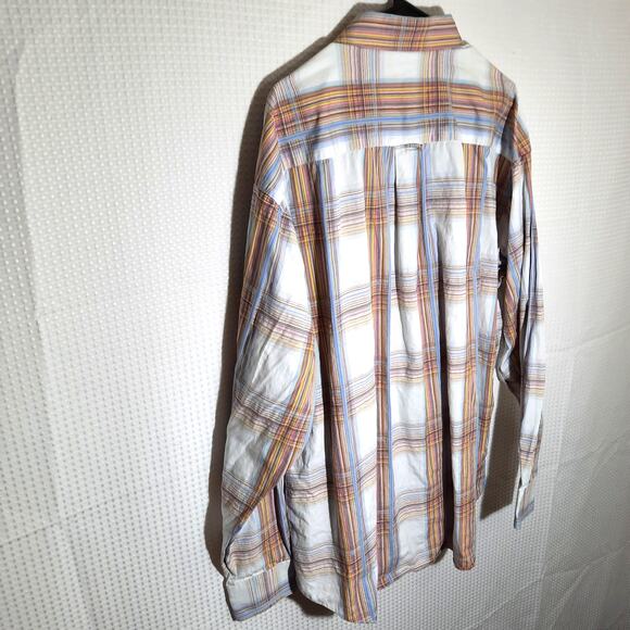Bugatchi Uomo XXL Shirt Men’s Plaid Cotton Long Sleeve Made Korea Embroidered - Picture 8 of 8